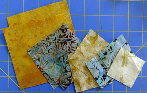 Fabric squares cut