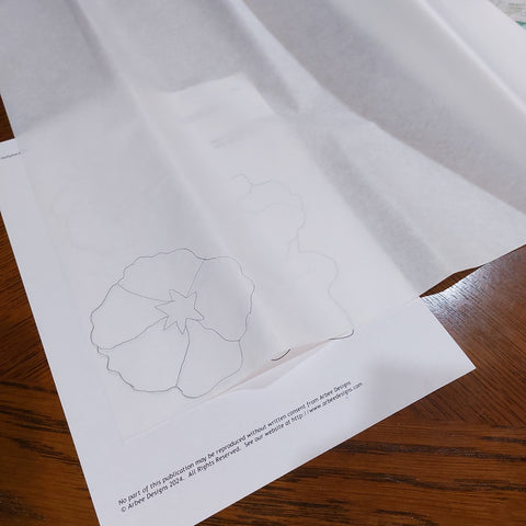 drawing the templates for the hollyhock pattern