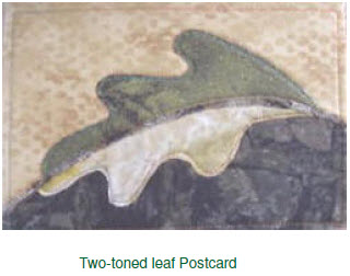 Tow-toned leaf postcard