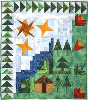 paper pieced paradise quilt made by Daphne Greig