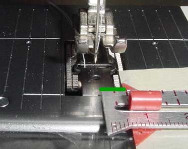use tape to mark a quarter inch seam