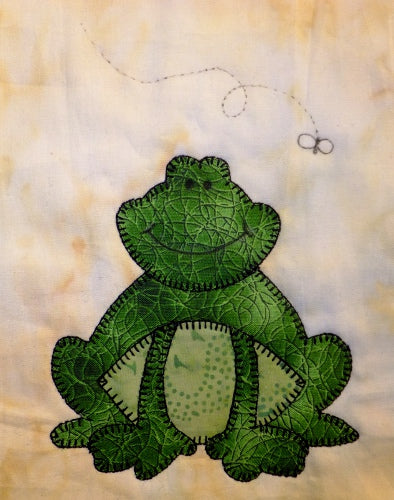 animal party frog pattern with fly