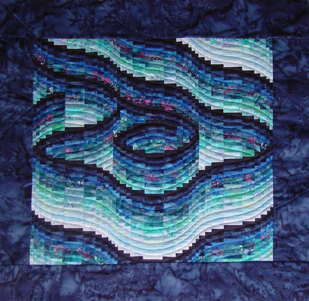 Bargello Blues an advanced bargello quilt pattern by Ruth Blanchet