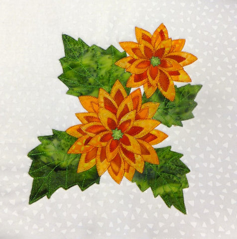 dahlia flower applique block