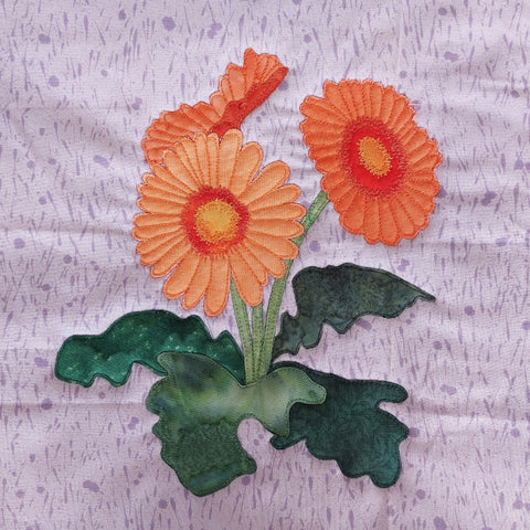 Gerbera applique block