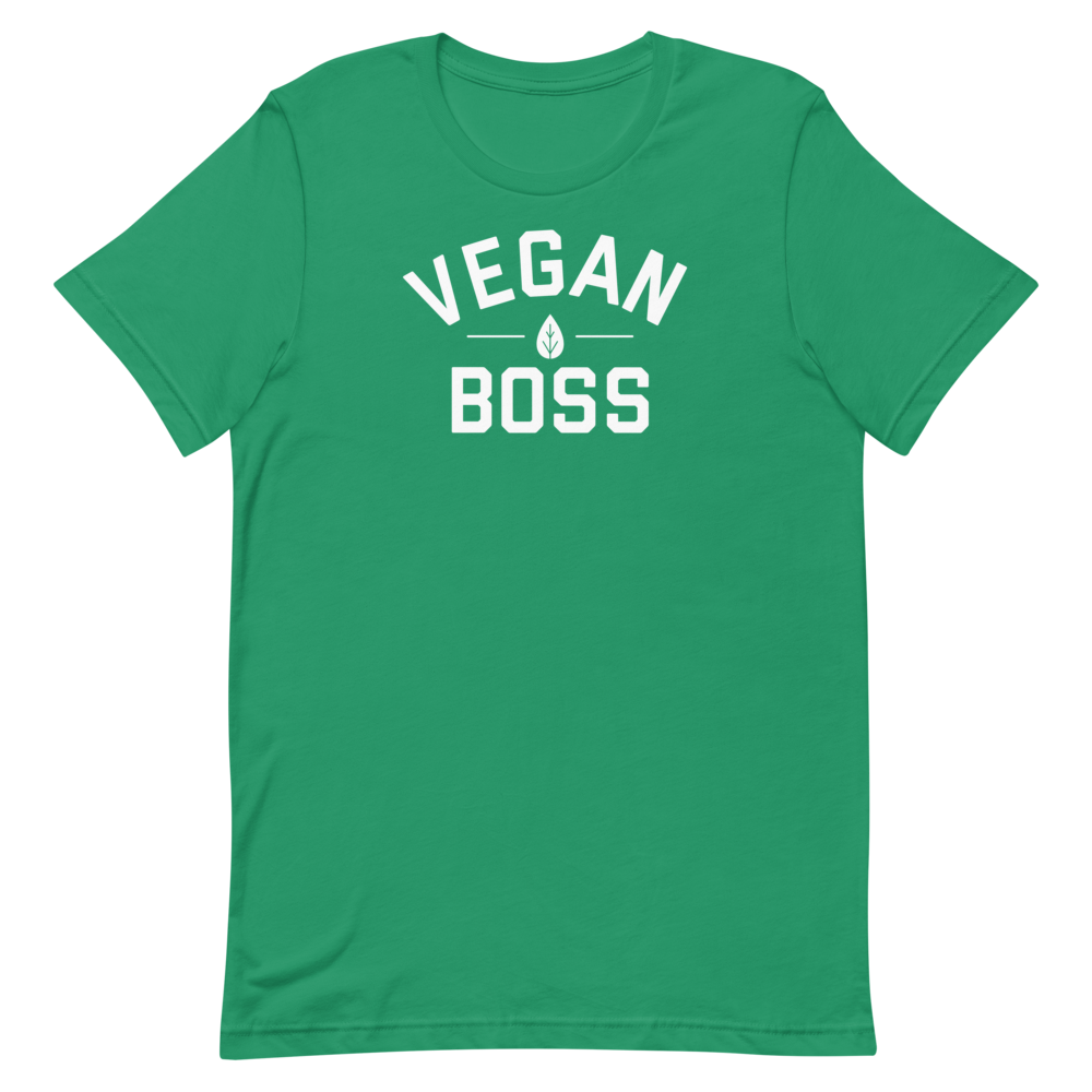 Vegan Boss in White Lettering Short-Sleeve Men's T-Shirt