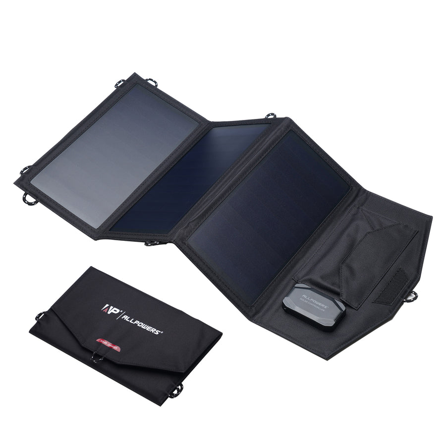 ALLPOWERS 18V 21W anel Charger Solar Waterproof Foldable Solar Panel, Solar Charger, Solar Power Bank for Smartphone, Tablets, Outdoor, Camping