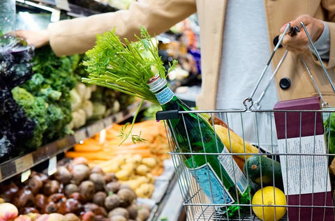 Buying healthy food at the grocery store