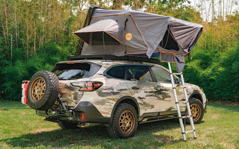 Subaru Outback with 3 person hard shell roof top tent
