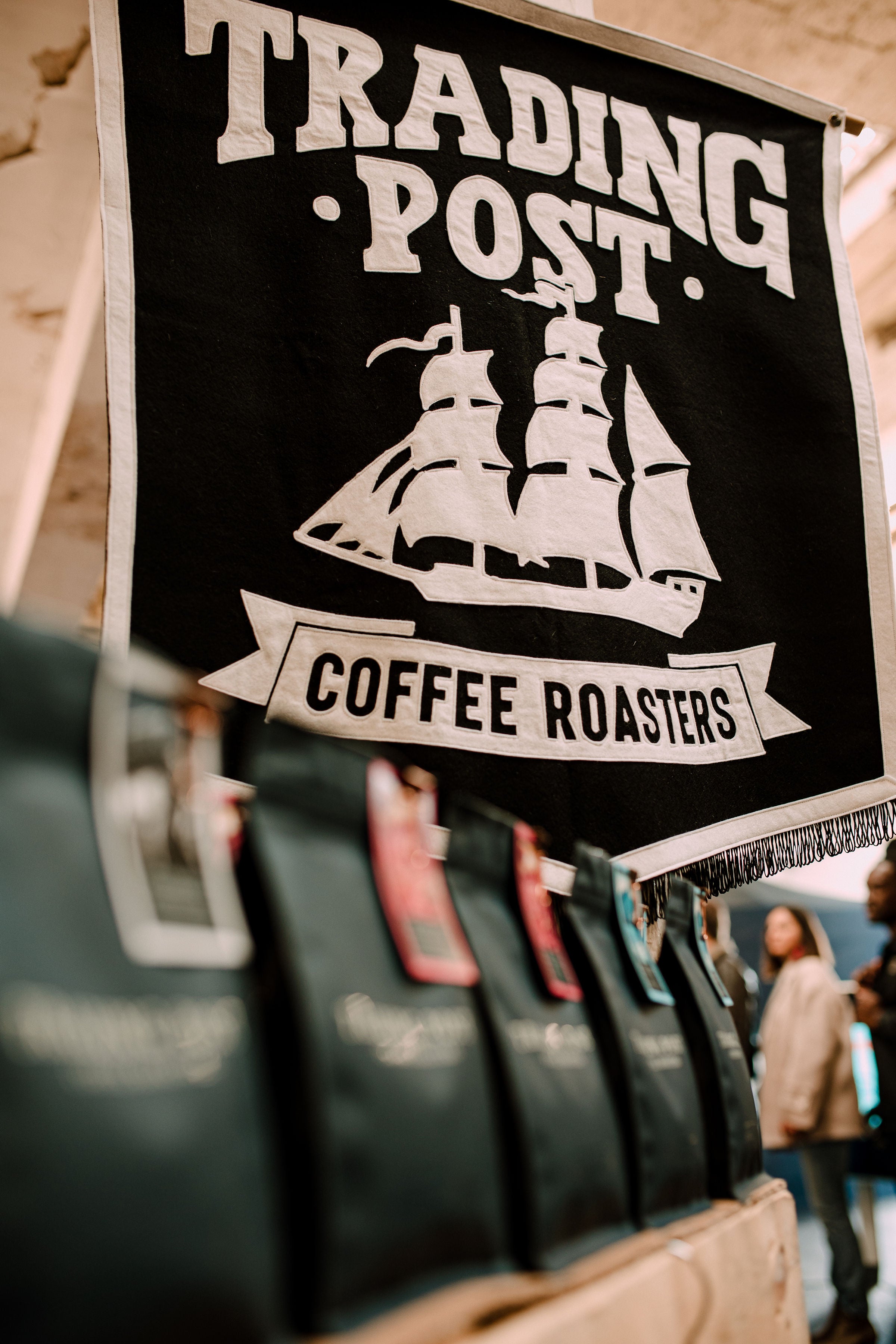 Trading Post flag at London coffee festival 