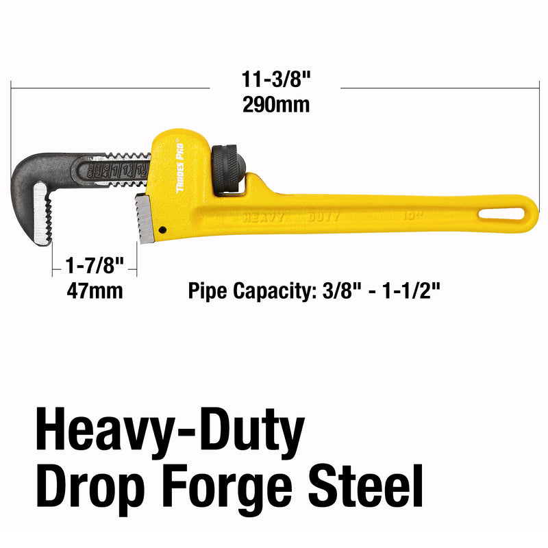 Tradespro 10 Inch Heavy Duty Pipe Wrench - 830910