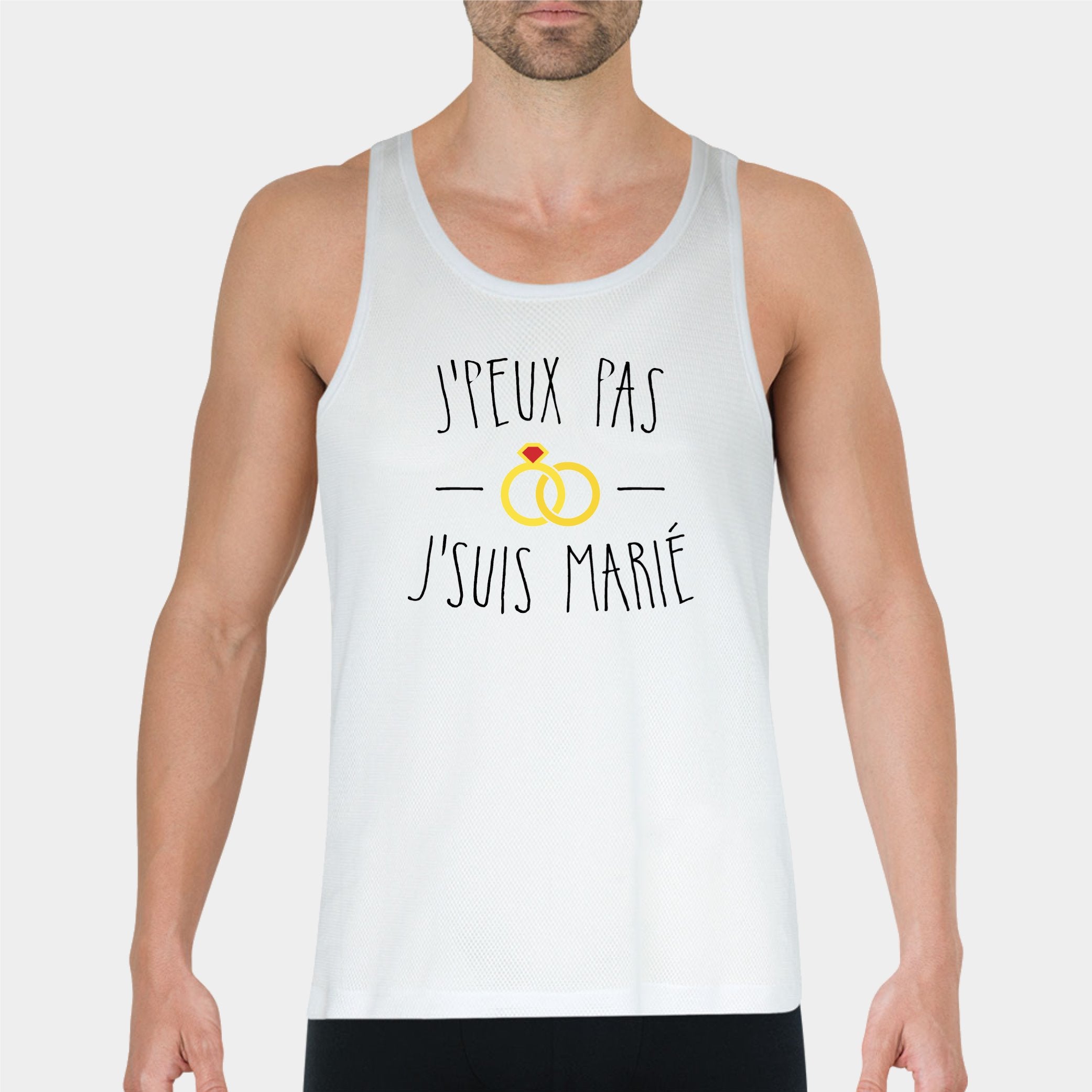 Debardeur Homme J Peux Pas J Suis Marie Idee Cadeau Humour Tshirt Culte