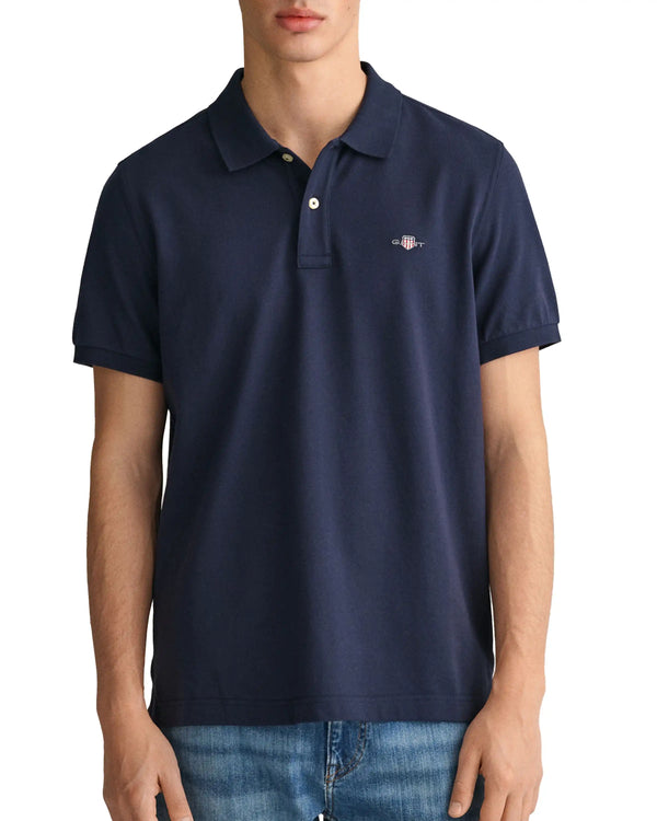 GANT Men's Contrast Collar Pique Rugger Polo Shirt Evening