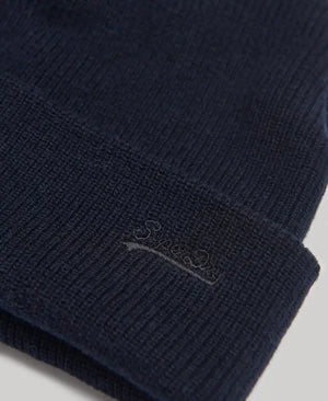 Superdry Vintage Logo Classic Beanie Hat Eclipse Navy