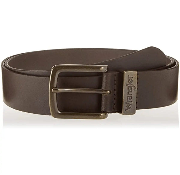 Wrangler Men's Belt Metal Loop Leather Belt Cognac