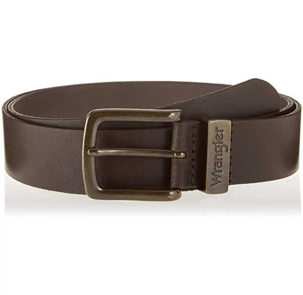 Wrangler Men\'s Belt Metal Loop Leather Belt Cognac