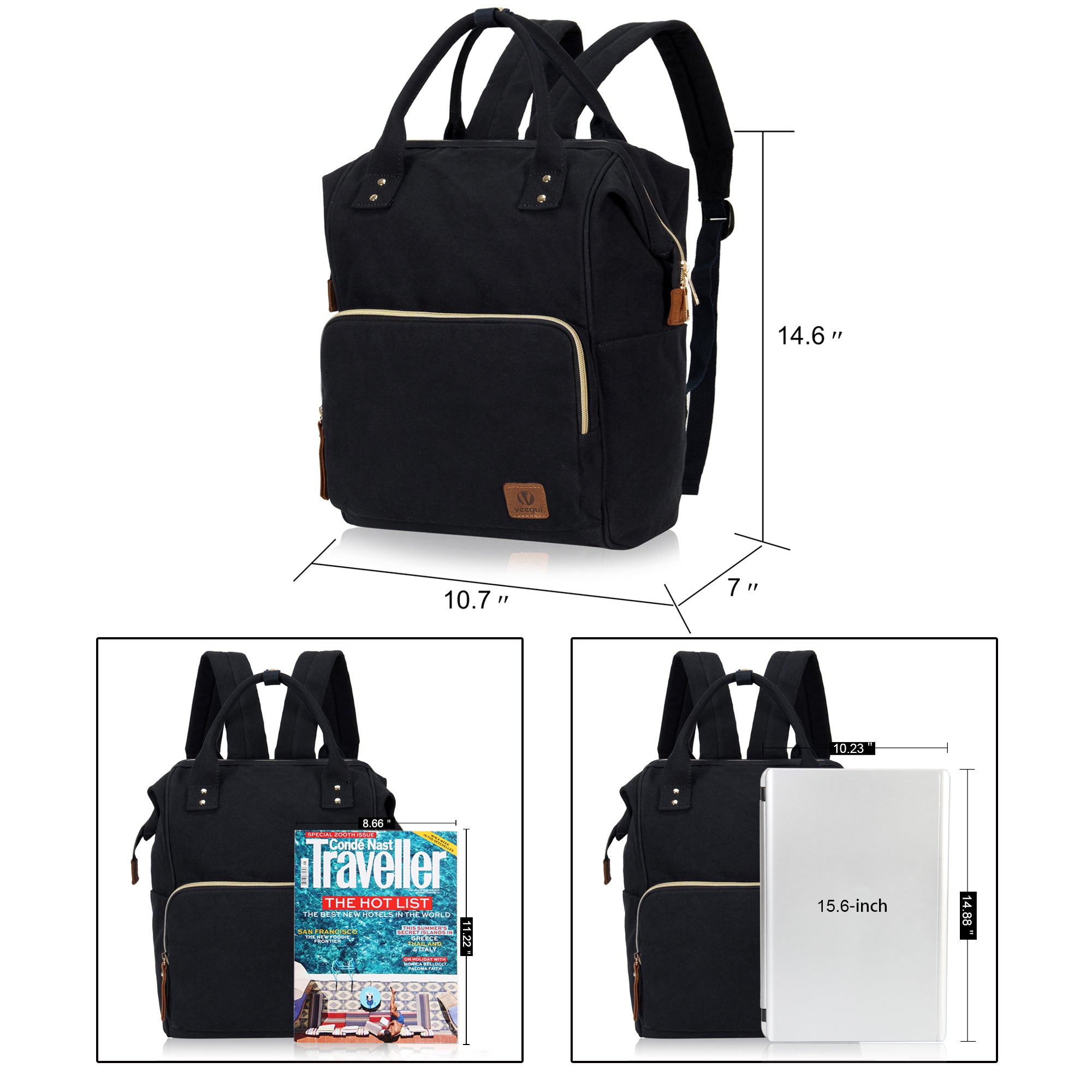 Veegul Stylish Multipurpose Backpack  Single Pockets-image-4