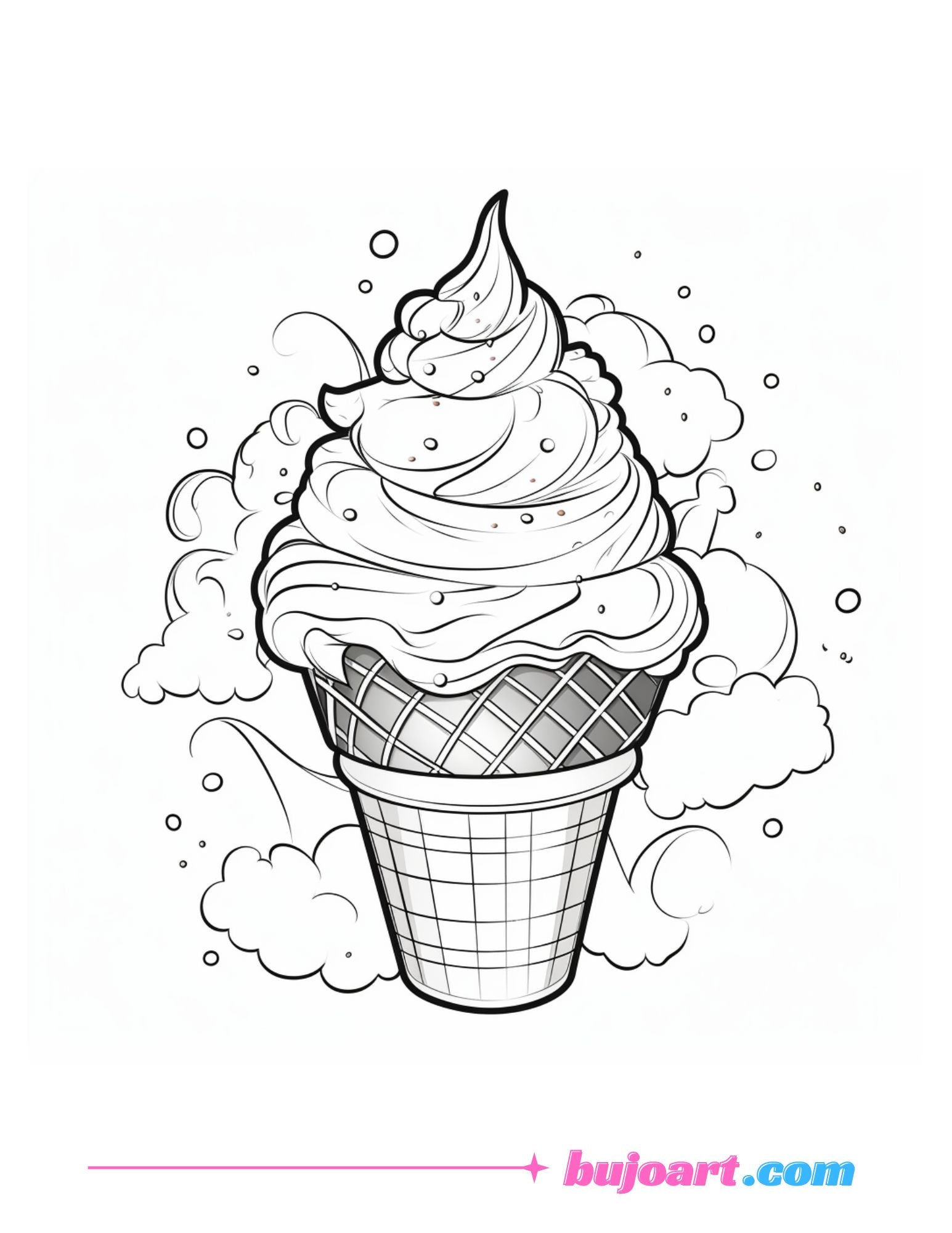 12 free icecream coloring pages for adults and kids instant download ...