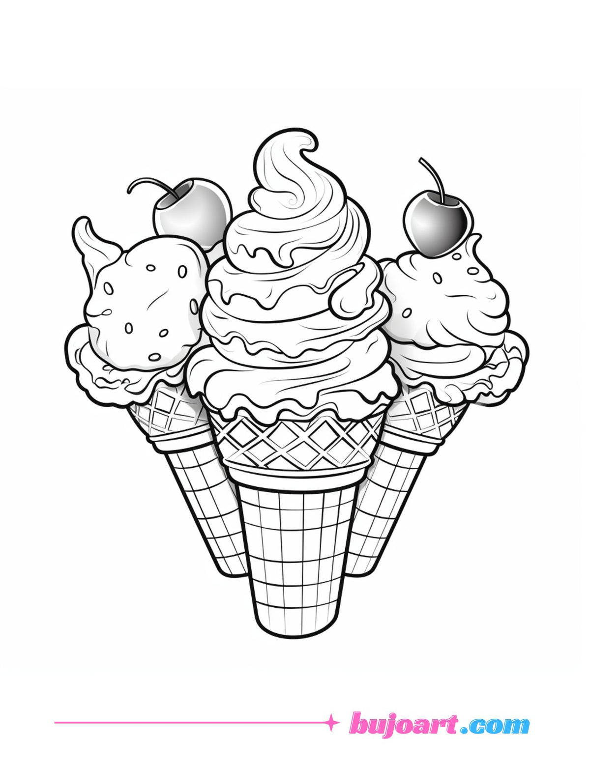 12 free icecream coloring pages for adults and kids instant download ...