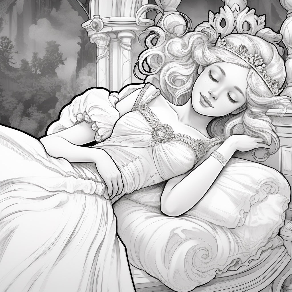 22 free coloring page of sleeping beauty and beds coloring sheets for ...