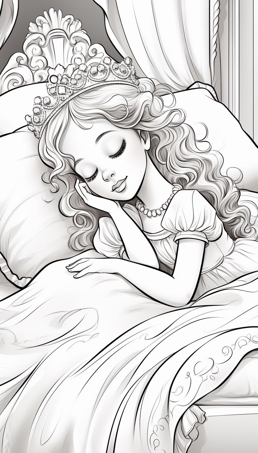 22 free coloring page of sleeping beauty and beds coloring sheets for ...