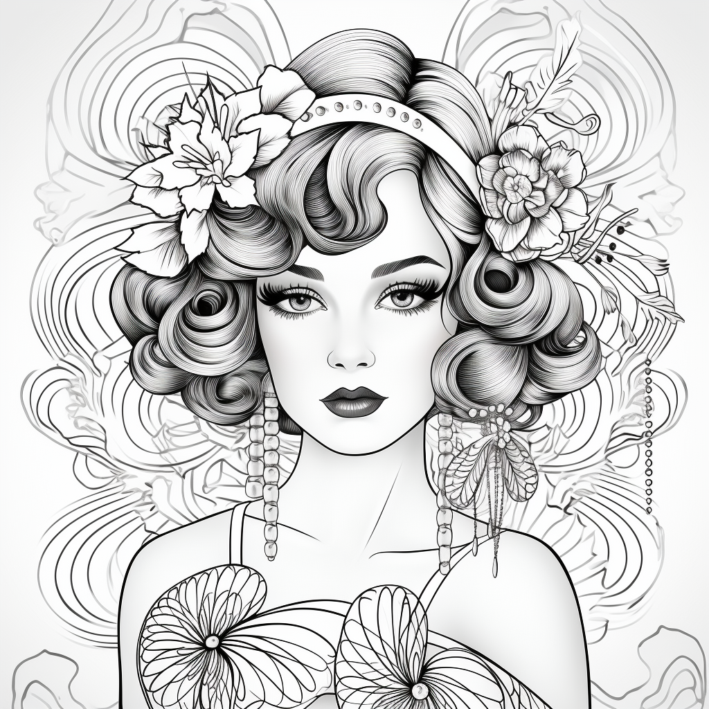 18 free coloring page of Gatsby beauties coloring sheets – Bujo Art