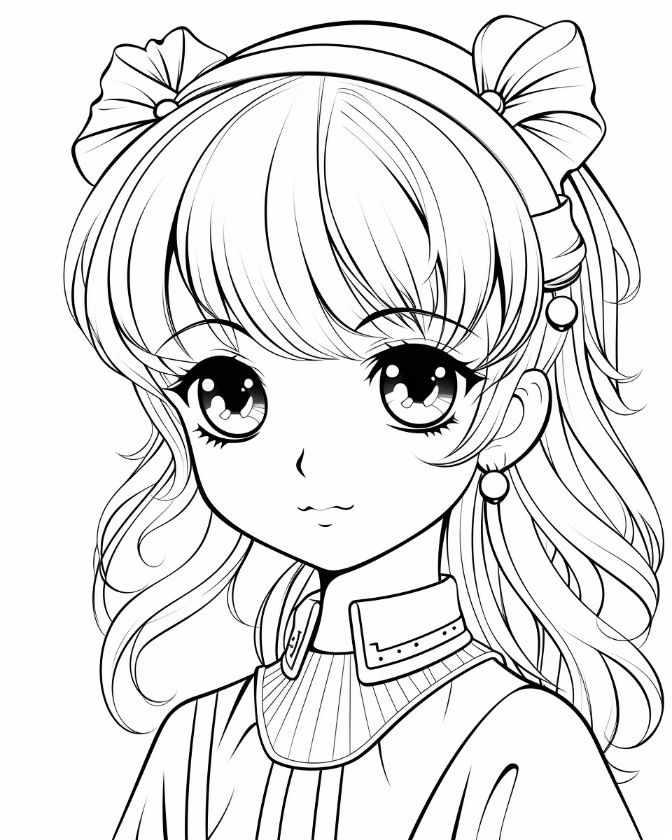 free coloring page of anime girls coloring sheets – Bujo Art