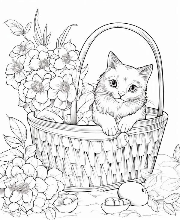 20+ free coloring page of basket flowers coloring sheets for adults ...