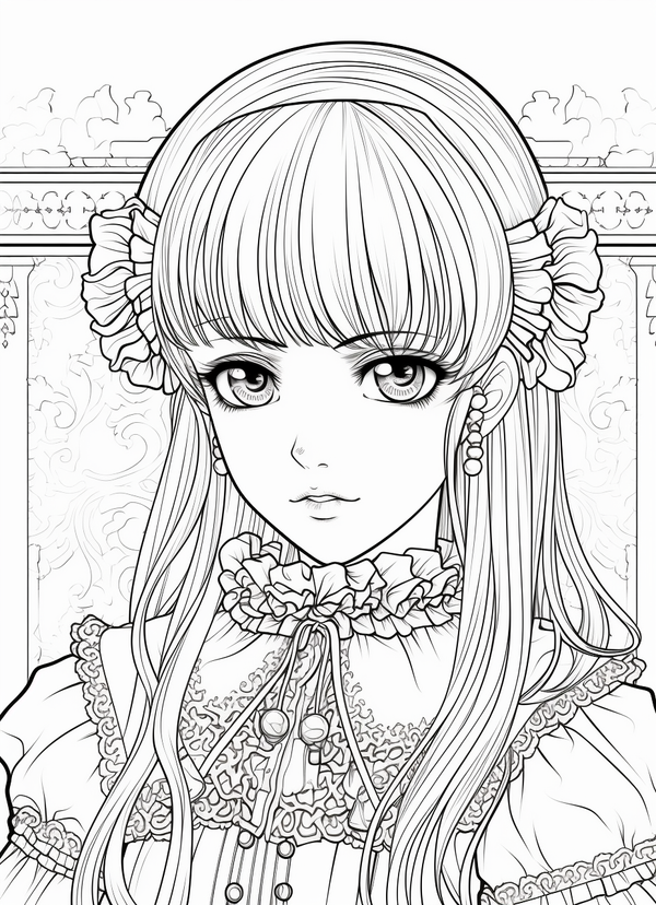 free coloring page of anime girls coloring sheets – Bujo Art