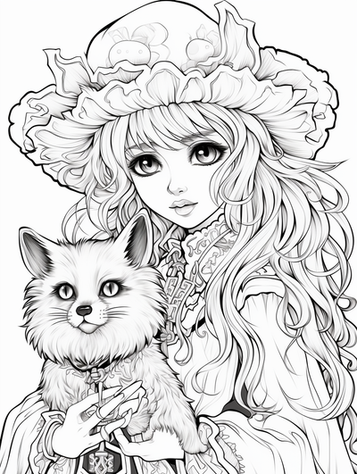 free coloring page of anime girls coloring sheets – Bujo Art