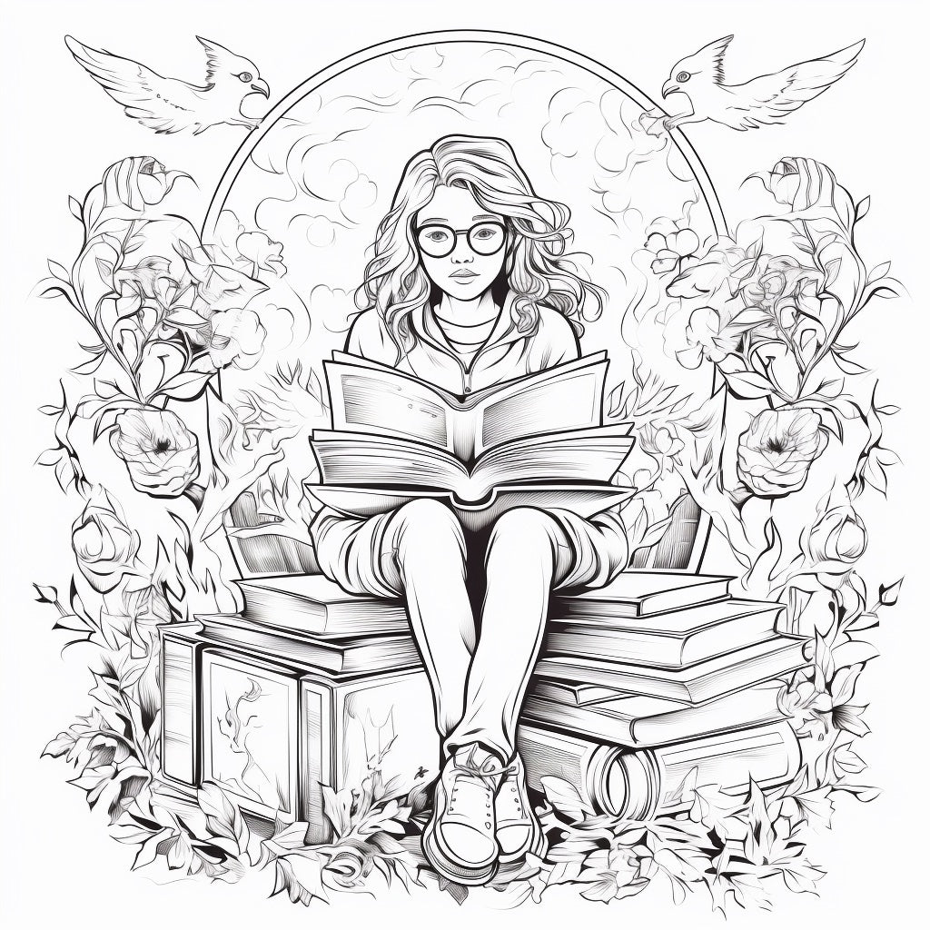 20 Free coloring page of book lovers bookstore coloring sheets for ...