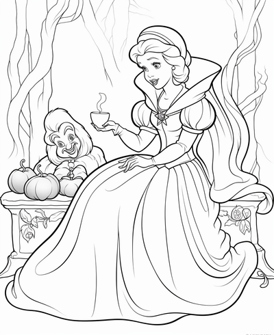 Free Download Colouring Page Snow White Princess – Bujo Art