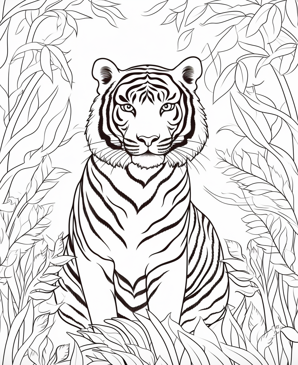 Free Coloring Pages of Tiger for Adults and Kids – BUJO ART