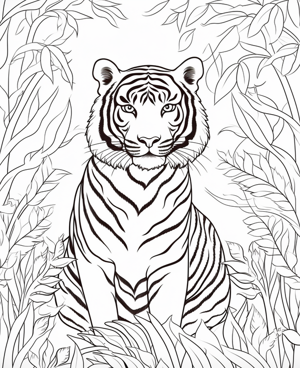 Free Coloring Pages of Tiger for Adults and Kids – Bujo Art