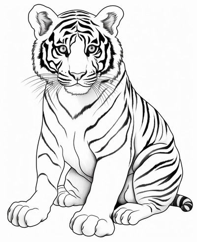 Free Coloring Pages of Tiger for Adults and Kids – Bujo Art