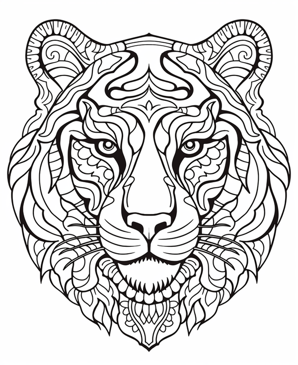 Free Coloring Pages of Tiger for Adults and Kids – Bujo Art