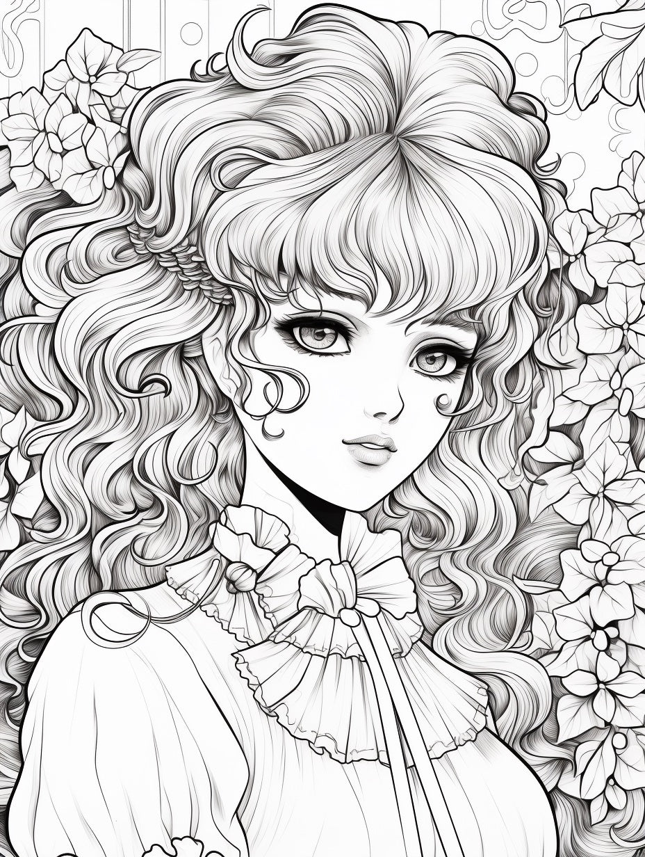 Free Coloring Page of Beautiful 80s Anime Girls for Adults and Kids ...