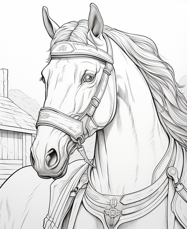 Free Coloring Page of Beautiful Horses for Adults and Kids – Bujo Art