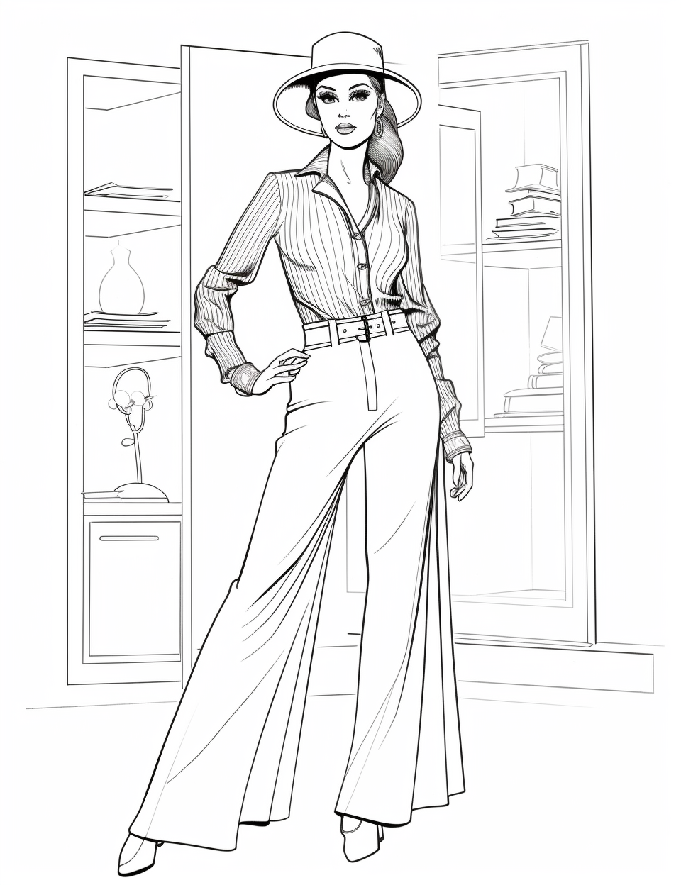20+ Free Coloring Page of Beautiful Fashion Models for Adults & Kid ...