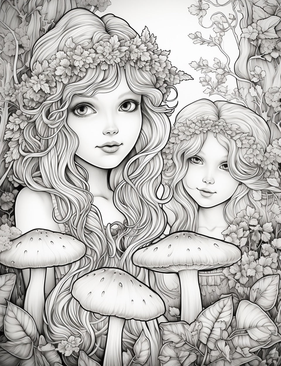 18 Free Coloring Page of Beautiful Forest Fairies Free Printables ...