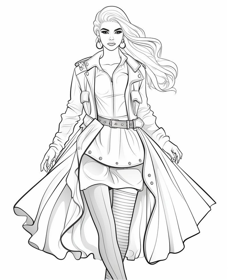 20+ Free Coloring Page of Beautiful Fashion Models for Adults & Kid ...