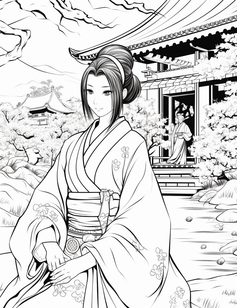 Free Coloring Page of shinobi warrior for Adults and Kids – Bujo Art Shop