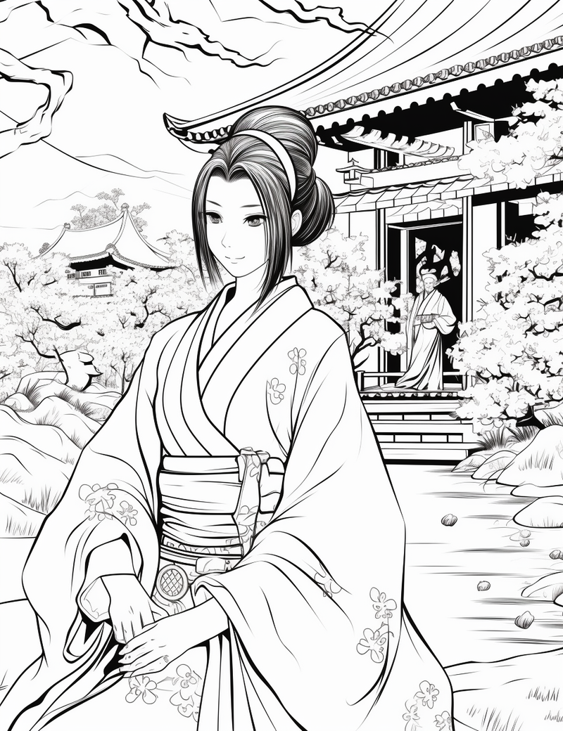 Free Coloring Page of shinobi warrior for Adults and Kids – BUJO ART