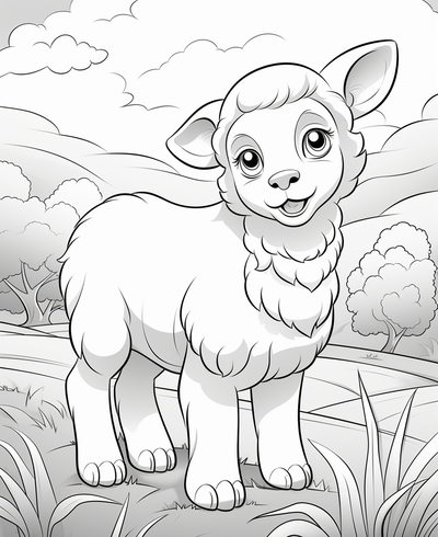 Free Coloring Page of Cute Lamb Sheep for adults and kids – BUJO ART