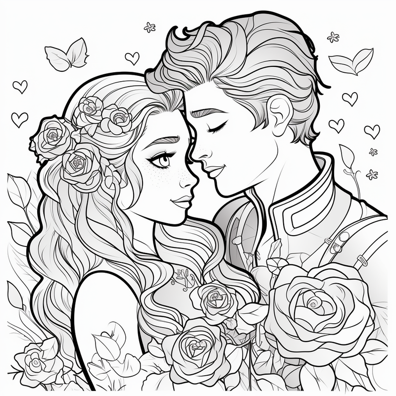 Free Download Colouring Page of Valentines' Day lovers Gifits – Bujo Art