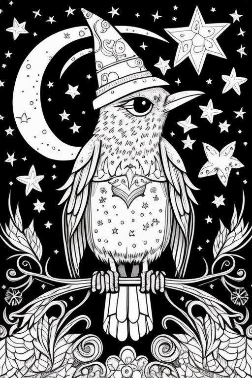 Free Download Colouring Page Coloring Book Birds Tarot Cards – Bujo Art