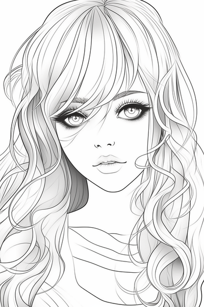 Free Download Colouring Page Coloring Book Beautiful Women portraits ...