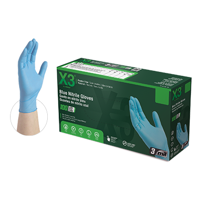 GLOVEWORKS HD Latex, Powder Free, Medical Disposable Gloves, X-Large, Blue,  500/Case