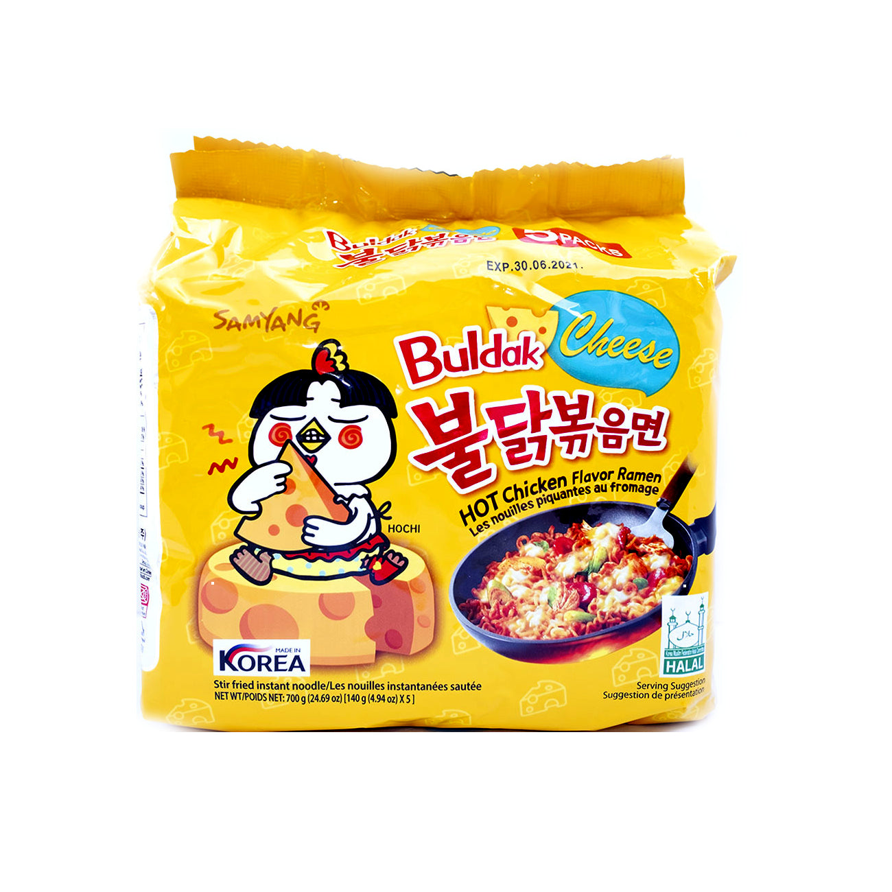 Samyang Buldak Hot Chicken Flavor Ramen, 700g(24.70z)[140g(4.94oz)x5] 