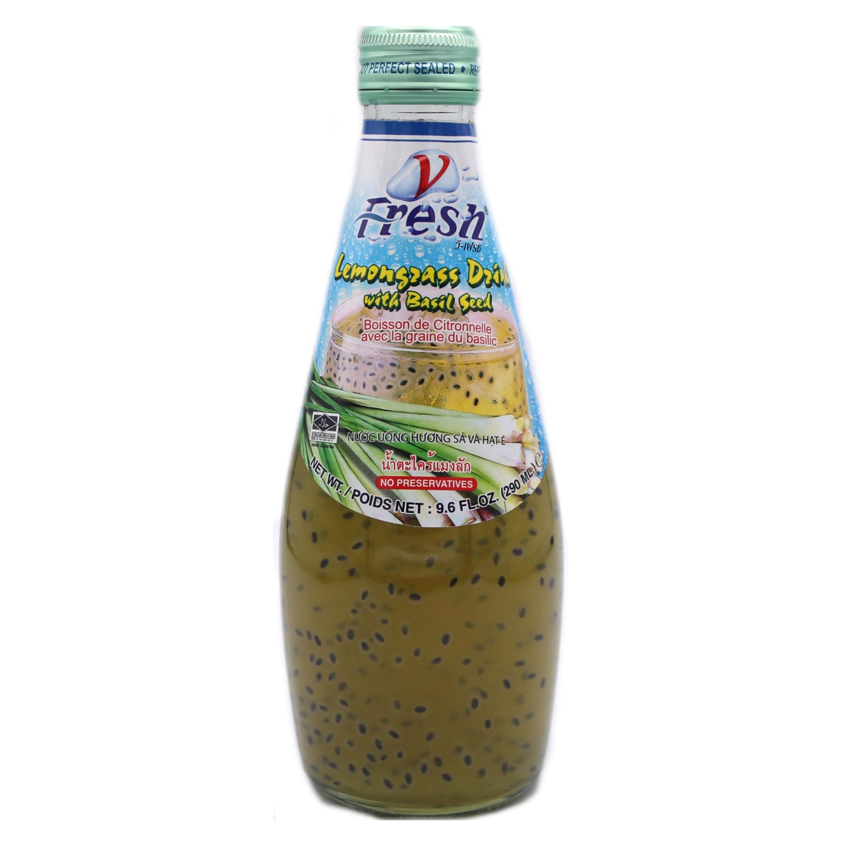 V Fresh Thai Tea Drink with Basil Seed 290ml Tuk Tuk Mart